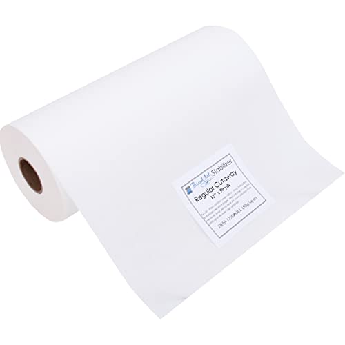 Threadart Cutaway Stickstabilisator | 51 g mittleres Gewicht | 30,5 cm x 45,7 m Rolle | für Maschinenstickerei | zusätzliche Stile von Cutaway, Washaway, Tearaway, klebrig in Rollen und Vorschnitten