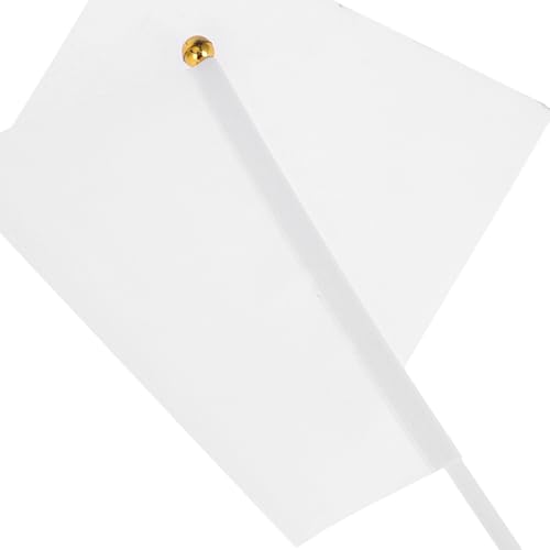 48 banderines de árbitro blancos con manivela de plástico y poliéster para eventos 3