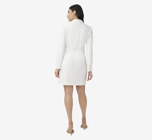Image of Adrianna Papell Women's Long Sleeve Tuxedo Mini Dress with Satin Accents
