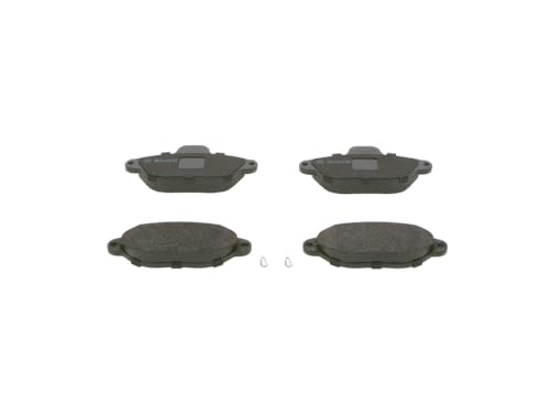 Bosch BP571 - Brake Pads Car Front Axle - Bosch Quality - Reduced Noise and Dust - ECE-R90 Certified - Copper-Free - 1 Set of 4 Pads - With Accessories