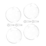 BESPORTBLE Set 4 Vasi Idroponici da Parete in Vetro Trasparente 12 CM Fioriere Sospese Semicircolari per Piante D’Acqua Decorazione Salotto e Ufficio Supporto senza Tracce per Spazi