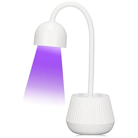 Nail Curing Lamp, 24W Nail Gel Curing Light, Nail Polish Curing Lamp 365nm 405nm 360° Rotatable Gooseneck Nail Curing Light USB Charging Cover