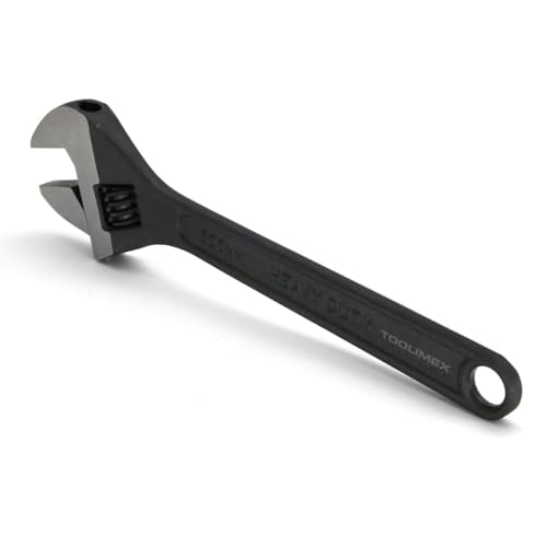 Image of REnterprises Adjustable Wrench Drop Forged Carbon Steel Black Finish Rust Proof Extra Wide for Comfortable Grip | Easy Adjustment of Screws, Fully Hardened for Better Strength & Durability (6 inch Inch)