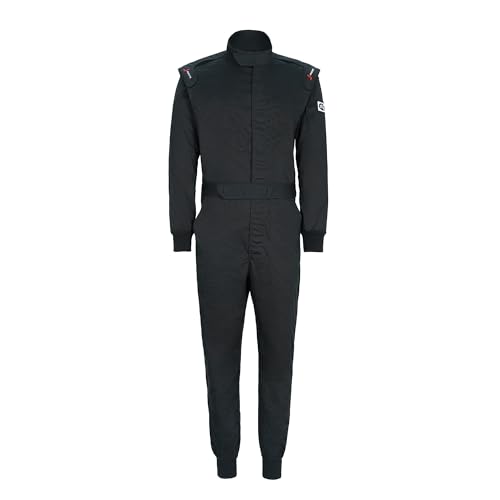 J-RACING Racing Suit Karting Suit/Race/Rally Go Kart Auto Racing Fire SFI 3.2A/1 (Black-XL)