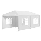 FDW Party Tent 10'x20' Outdoor Canopy Party Wedding Tent Garden Gazebo Pavilion Cater Events -4 Removable Sidewalls,White