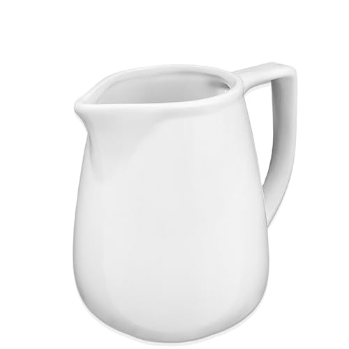 Sicignano | Lechera extra grande de porcelana blanca 610 ml – perfecta para leche o bebidas calientes para varias personas – Accesorio versátil y resistente para catering y restauración