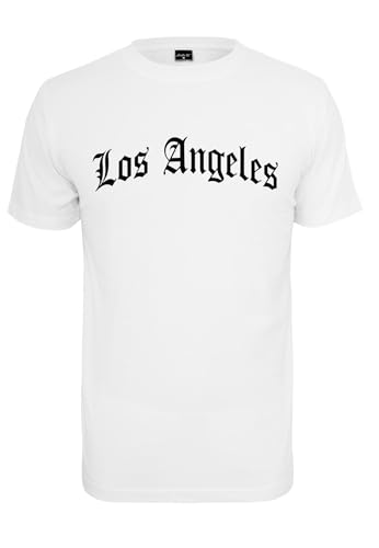 Mister Tee Camiseta para Hombre Los Angeles Wording tee Blanco M