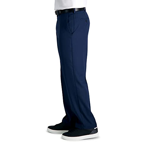 Image of Haggar Men's Cool 18 Pro Classic Fit Flat Front Casual Stretch Performance Golf Pant - Regular and Big & Tall