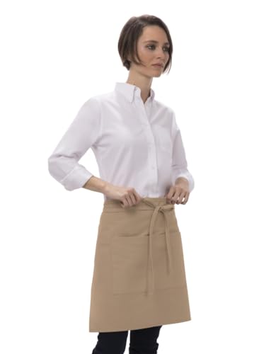 Tablier de serveur demi-bistrot Chef Works unisexe en coton noir pour la restauration