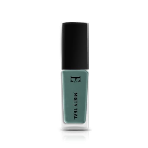 Image of MISTY TEAL Vegan Nail Polish Teal Blue Green Color | Long Lasting Chip Resistant Formula | Quick Dry Glossy Finish | Non Toxic & Cruelty Free Nail Paint for Women | 10 ml