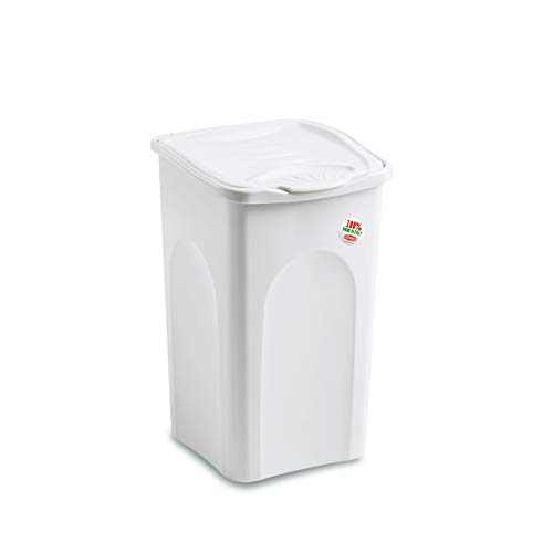 Stefanplast Panier à Linge Primavera Line de Turquoise Intense - 25u00a0Litre, Plastique, Blanc, 25 Litre