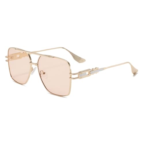 Vintage Oversized Sunglasses Fashion Classic Metal Frame Travel Outdoor Shades Uv400 for Women Men