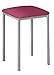 KITKAY Pack 2 Taburetes Lana de Aluminio/Asiento Símil Piel - TAPIZADO SÍMILPIEL Berenjena