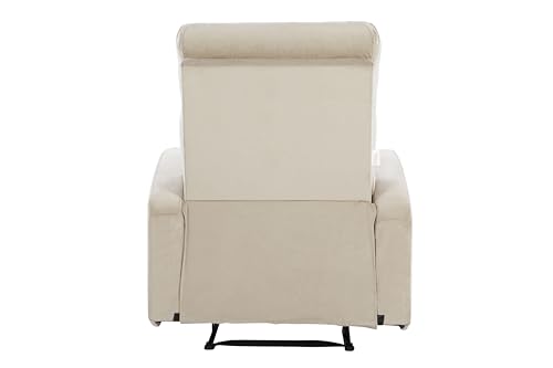 Image of Urban living - Monaco Single Seater Fabric Manual Recliner | 1 Seater Sofa | Single Sofa Recliner | 1 Seater Chair Sofa | 1 Year Warranty | Beige