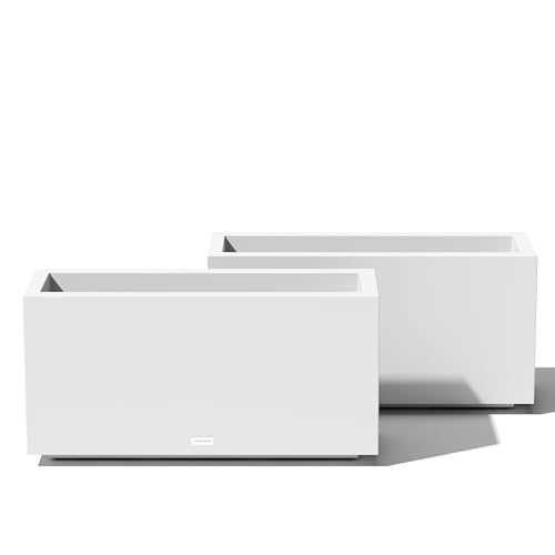 Veradek Block Series Long Box Planter - Large Rectangular Planter