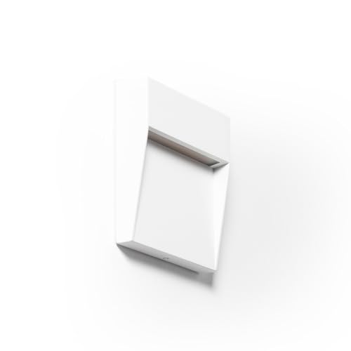 LEDKIA LIGHTING Baliza de Pared Exterior LED 3W Blanco Seleccionable Superficie Cuadrado Aluminio Jade Blanco