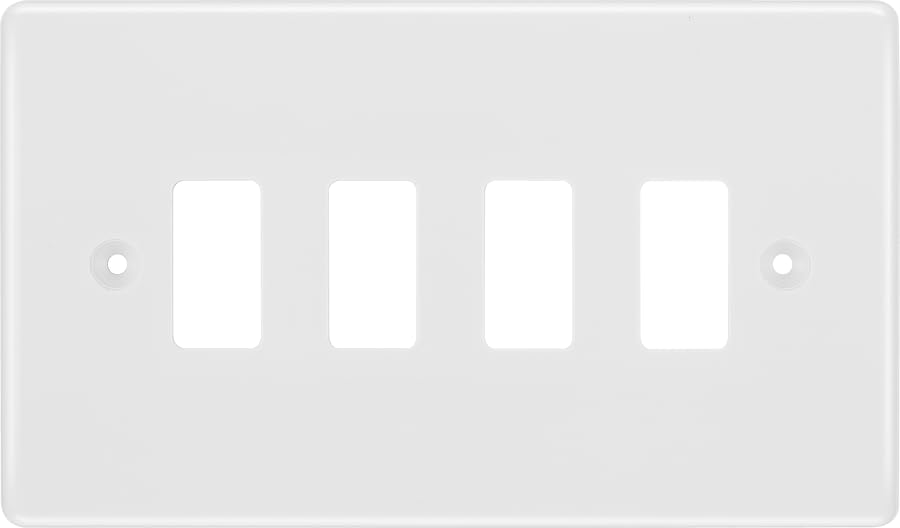BG R84 Nexus Grid | White | Moulded 4 Module Front Plate