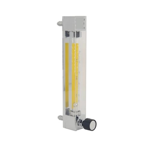 NURII Stainless Steel Glass Rotameter Flow Meter with Control Valve for Liquid and Air, Conectrator,it Can Adjust Flow, LZB-6F(6-60 LPH for Liquid)