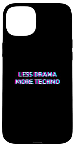 Less Drama More Techno Rave Festival 90s Raver X}zP[X iPhone 15 Plus p