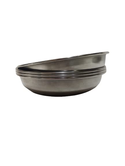 Dynore Stainless Steel Heavy Gauge Halwa Plates/Dessert Plates/Chutney Plate/Serving Plate- Set of 4 - Image 2 thumbnail