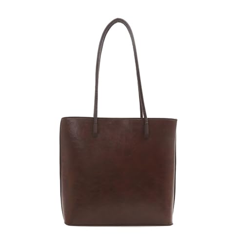 Bwuikim Bolso de mano de gran capacidad para mujer, bolso coreano para otoño e invierno, hombro a juego, compras, citas, mujeres, hombro coreano, otoño, invierno, axilas, bolso de piel sintética, café