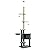 PawHut Floor to Ceiling Cat Tree for Indoor Cats Play Tower Climbing Activity Center Scratching Post Platforms Condo Adjustable Height 220-265cm Dark Grey
