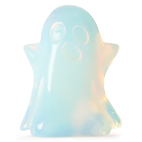 Artistone Crystal Ghost Statue 2 Inch Natural Gemstone Hand Carved Opalite Crystal Figurine Reiki Healing Stone Sculpture For Halloween Home Mantel Decoration #TOP2