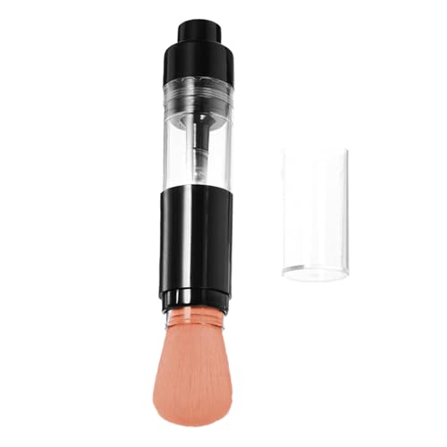 Brocha para polvo para repujado, aplicador de maquillaje retráctil, fácil de transportar y reutilizable, cepillo aplicador de cerdas suaves con soporte retráctil y tapa para purpurina, polvo de