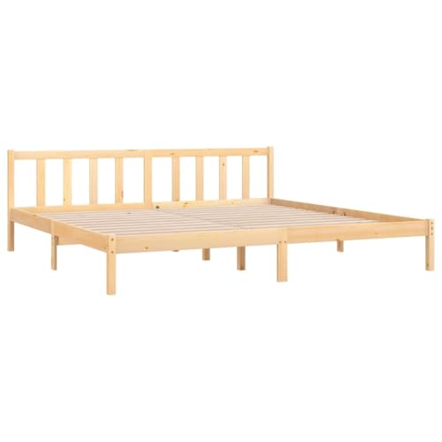 vidaXL Massivholzbett, Holzbett Bett für Schlafzimmer, Bettrahmen Bettgestell mit Lattenrost, Doppelbett Schlafzimmermöbel, Kiefer 180x200cm vidaXL Massivholzbett, Holzbett Bett für Schlafzimmer, Bettrahmen Bettgestell mit Lattenrost, Doppelbett Schlafzimmermöbel, Kiefer 180x200cm