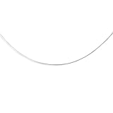 14K White Solid Gold Round Omega 1mm Chain 18" long Snake Necklace with Screw-Off-Lock