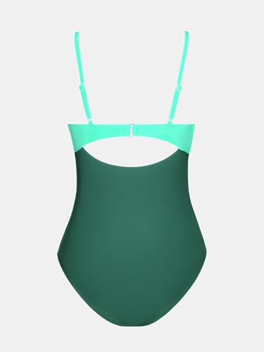 Image of CUPSHE One Piece Swimsuit for Women Bathing Suits Twist Front Cutout Adjustable Straps Ruched Swimwear