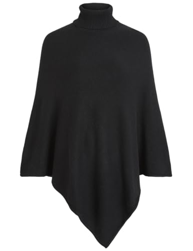 Vila Clothes Damen VIRIL Rollneck Knit NOOS Poncho, Schwarz (Black),...