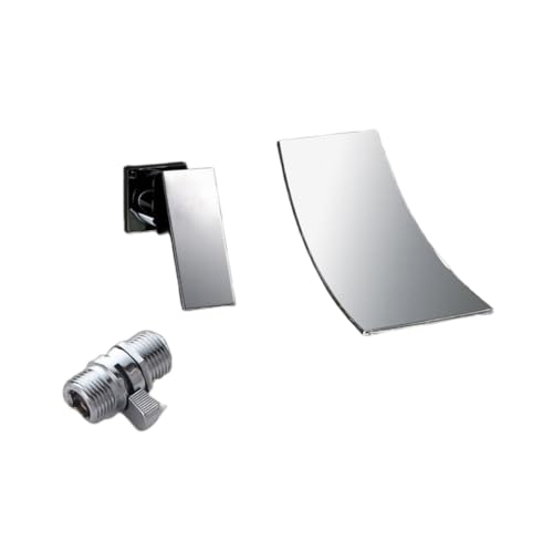 Robinet cascade mural anti-éclaboussure cuivre doré pour lavabo