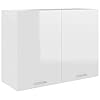 Chenshu Hängeschrank, Küchenhängeschränke, Küchenschrank Hängend, Wall Cabinet, Oberschrank, Wandschrank Küche, Hochglanz-Weiß 80x31x60 cm Spanplatte