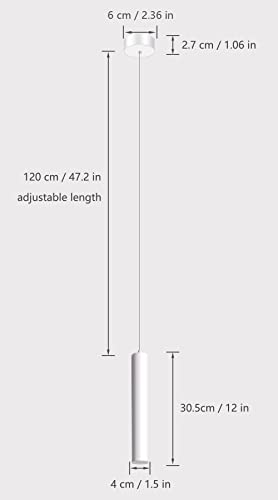 Vecys Lampada a Sospensione Cilindro Bianco Tubo