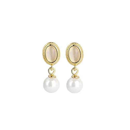 Boucles d'oreilles S925 ovale opale et perle, le cadeau idéal pour elle