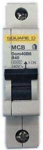Square D DOM40B6 B40 MCB Type B 40 Amp