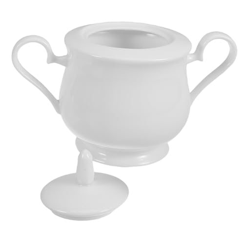 Hemobllo Luxury Ceramic Sugar Bowl for Restaurant Kitchen Tea Sugar Storage Candy Jar Airtight Lid 370ml