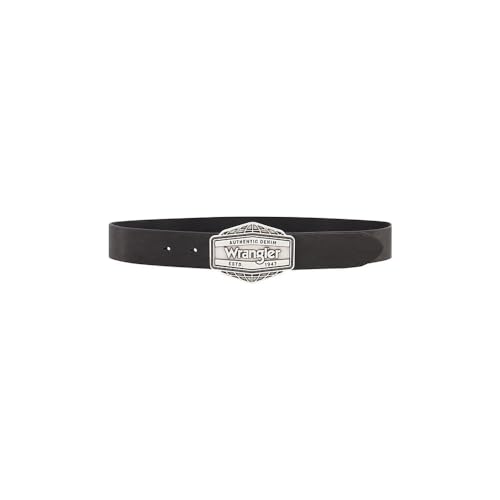 WRANGLER - Gürtel Herren - 100% Leder - Big Buckle Belt - Schwarz – Ansicht 1