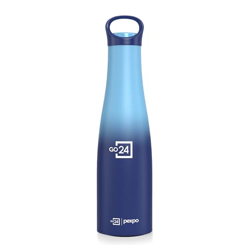 Image of Morocco 700 ISI Certified Stainless Steel Insulated Flask - 600ml | Double Wall Water Bottle for Girls | Hot & Cold | Leak-Proof | Ideal for School, Travel, Gym, Office - Blue Ombre