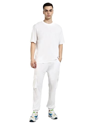 Image of Kraasa Summer Cotton Co-ord Set, Tshirt and Pant Set, Regular Fit Plus Sizes Tracksuit for Men's