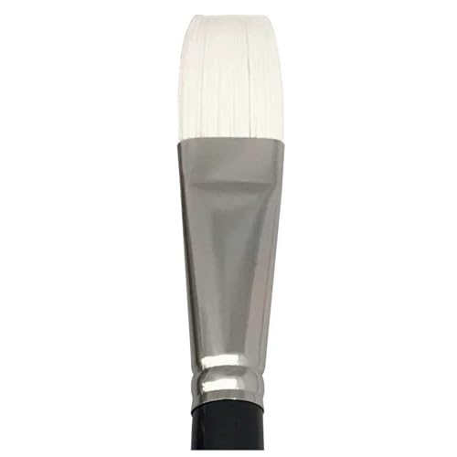 Trekell Opal Synthetic Hog Bristle Artist Brushes - Long Handle for Oil and Acrylic Painting Bright - 4000B Series / 12