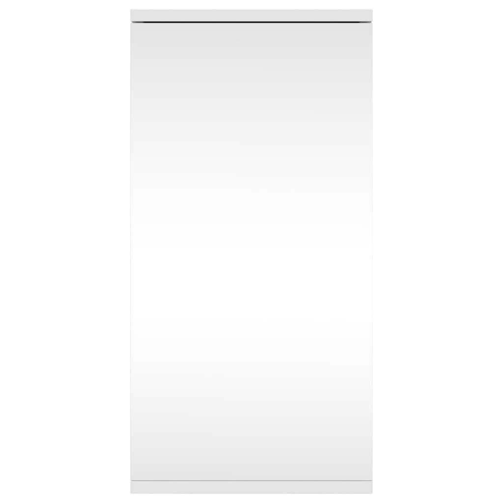 IKAYAA Mueble Suspendido de Espejo de Esquina Armario de Pared con Espejo Armario de Baño con Puertas Gabinete de Espejo Mueble Colgante Blanco 30 x 24 x 60 cm