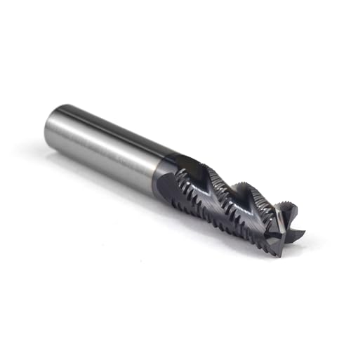 Image of Roughing End Mill JESTUOUS Carbide Square Nose 4 Flute Fine Tooth Bit 1 /2 inch Shank Dia. 1-1 /4 inch Flute Length for Milling Metal Steels,1 Piece