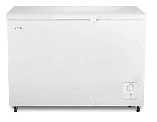 Kelon 330L Liters Chest Freezer, Large Deep Freezer with Storage Basket, Mechanical Temperature Control, Front Water Disposal Device, Silver, KFC-33DD4SA1 "Min 1 year manufacturer warranty