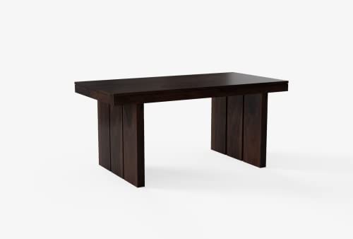 Image of Wooden Dining Table 6 Seater | Six Seater Dinning Table with 6 Chairs with Cushion for Home & Restaurant | Dining Room Sets | Sheesham Wood, Walnut