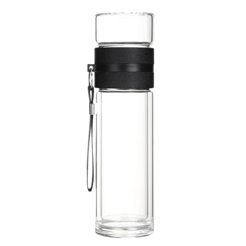Infusor de botella de té - vaso con mango de vidrio, recipiente de correa de cuerda a prueba de fugas | Taza separador de hierbas con soporte para frutas, taza de viaje transparente para oficina en