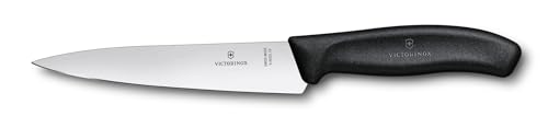 Victorinox Swiss Classic, Carving Knife, Extra Sharp Blade, Straight Edge, 15 cm, Plastic Handle, Stainless Steel, Black