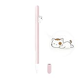 Abruga Protective Case for Apple Pencil 2nd Generation, Silicone Sleeve Accessories with Cute Cat Holder, Ultra Thin Apple Pencil Case Compatible with iPad Pro
