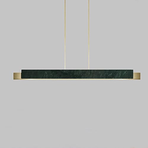 Lampe suspendue linéaire en marbre et LED 30W style milieu du siècle pour îlot de cuisine